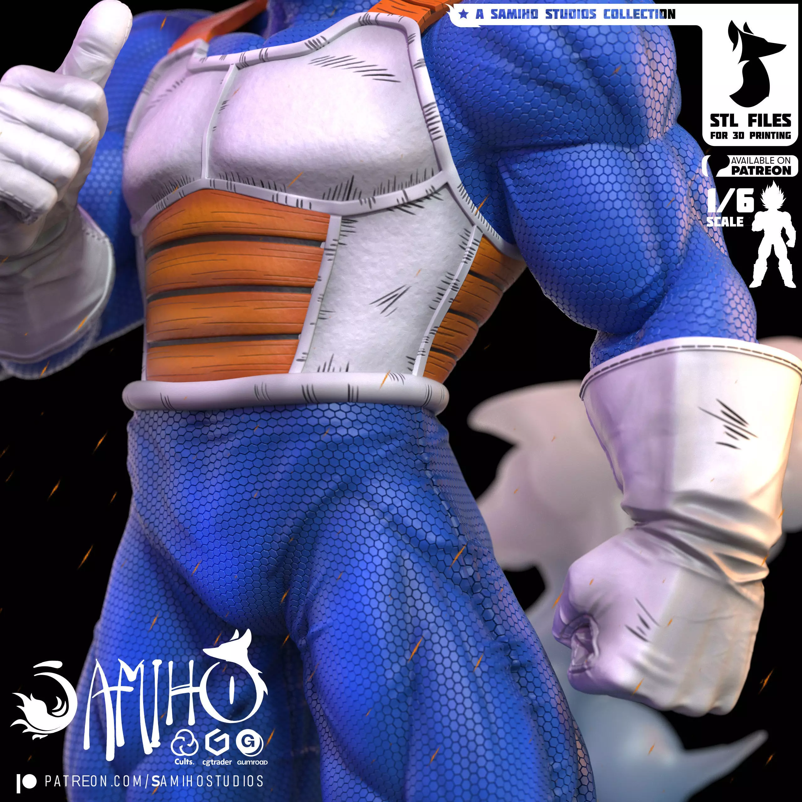Samiho Studios - Super Vegeta - STLs ready for printing 3D print model_5