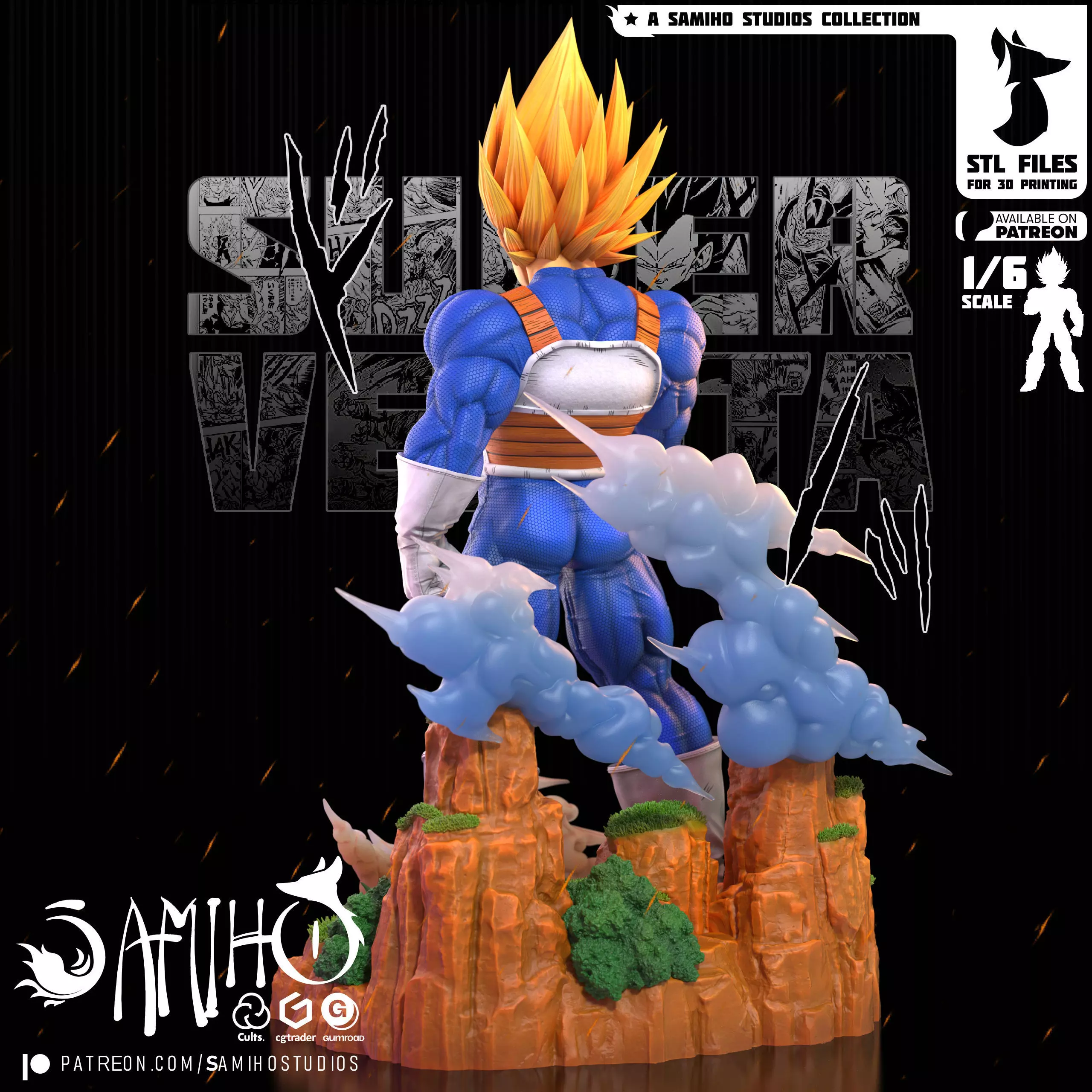 Samiho Studios - Super Vegeta - STLs ready for printing 3D print model_4