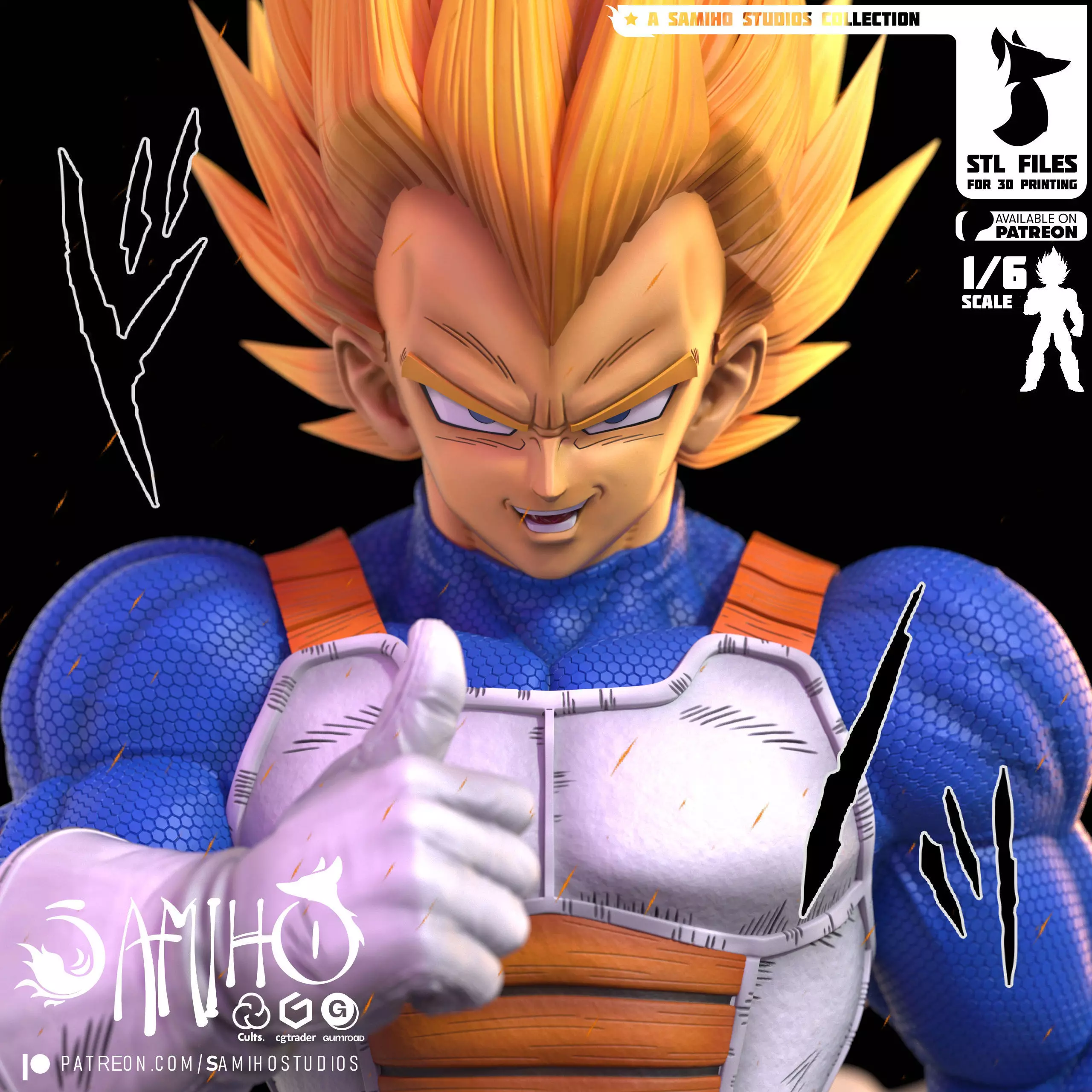 Samiho Studios - Super Vegeta - STLs ready for printing 3D print model_0