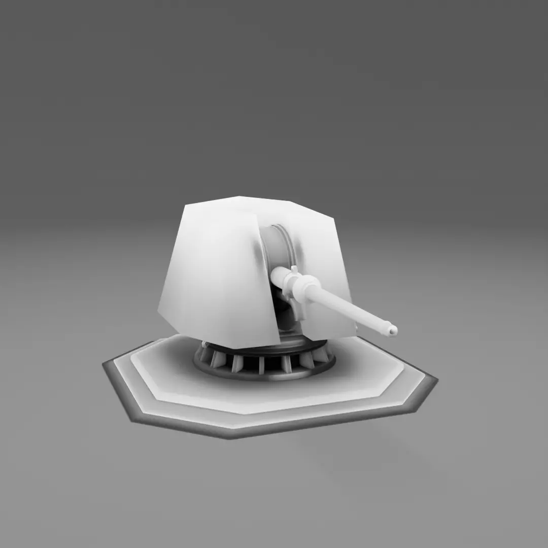 76 mm Naval Gun - Leonardo Oto Melara - Articulated Model 3D print model_3