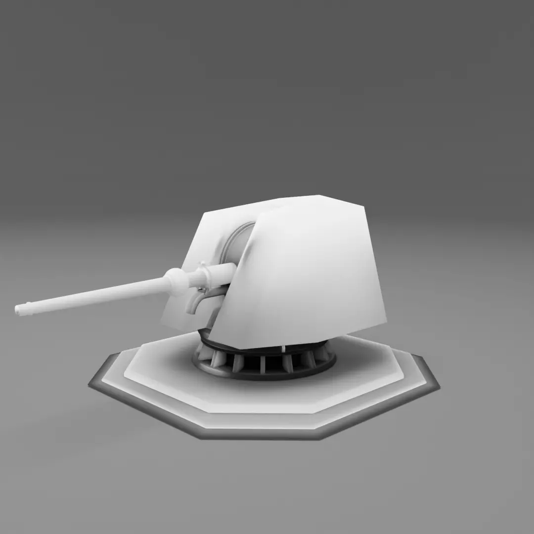 76 mm Naval Gun - Leonardo Oto Melara - Articulated Model 3D print model_2