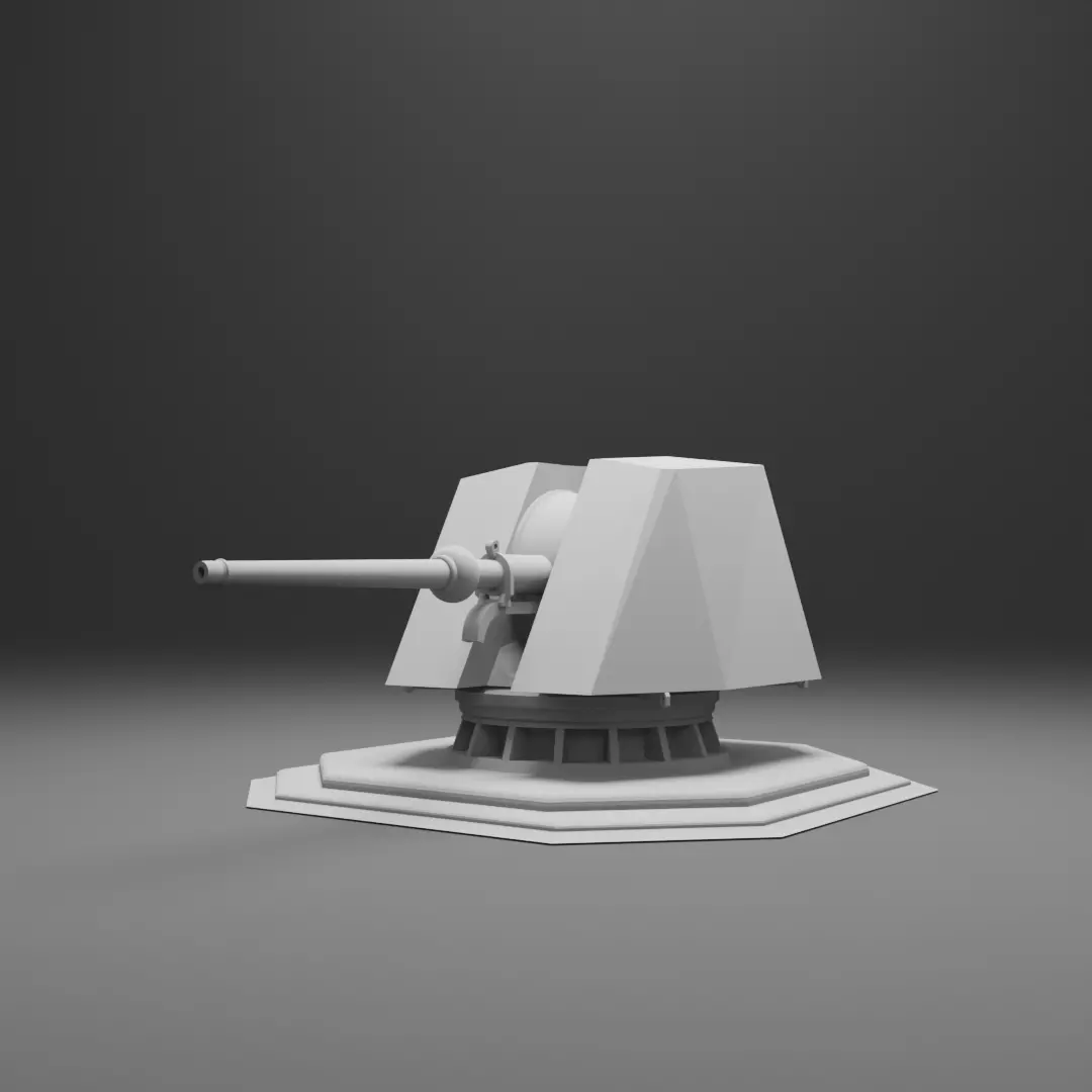 76 mm Naval Gun - Leonardo Oto Melara - Articulated Model 3D print model_0