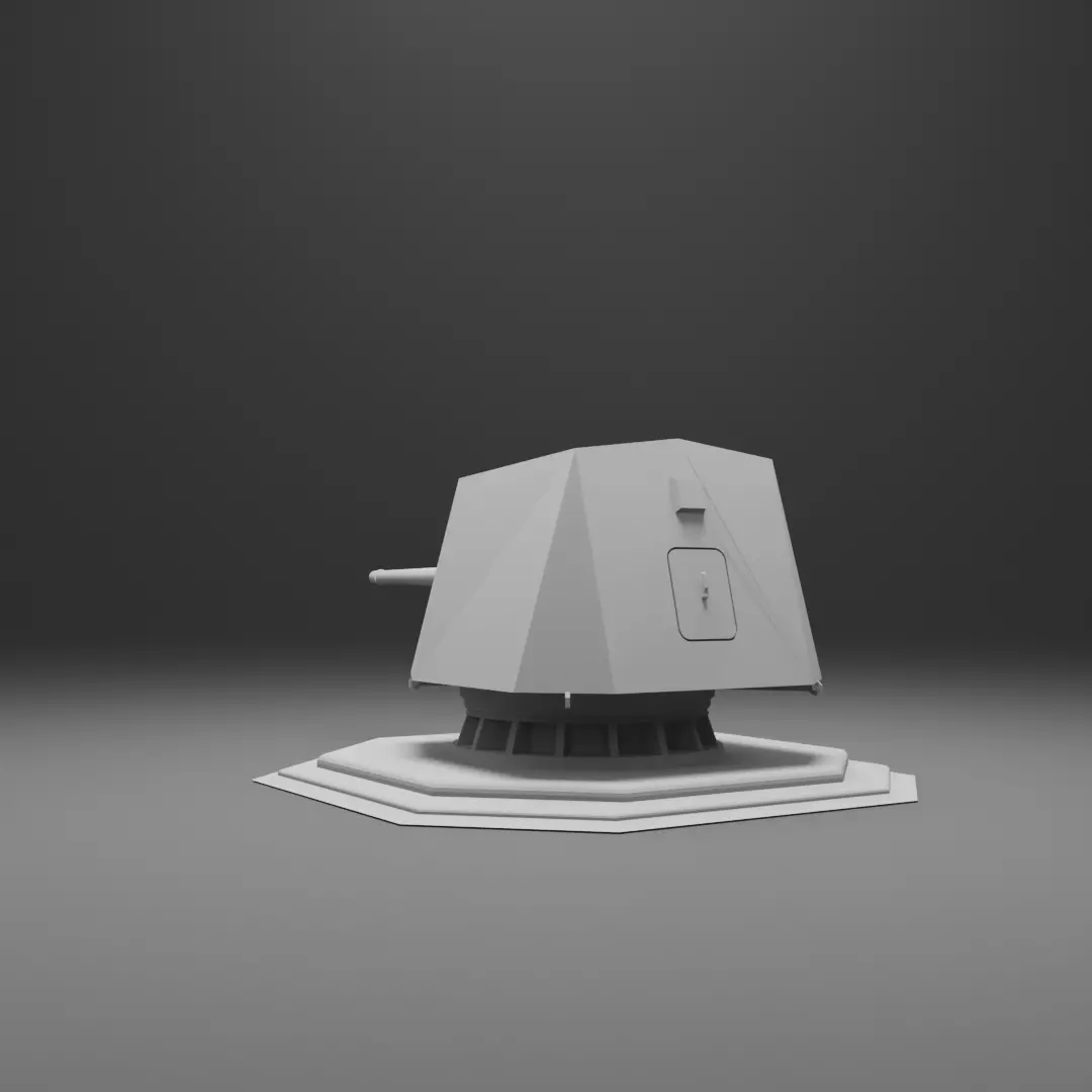 76 mm Naval Gun - Leonardo Oto Melara - Articulated Model 3D print model_1