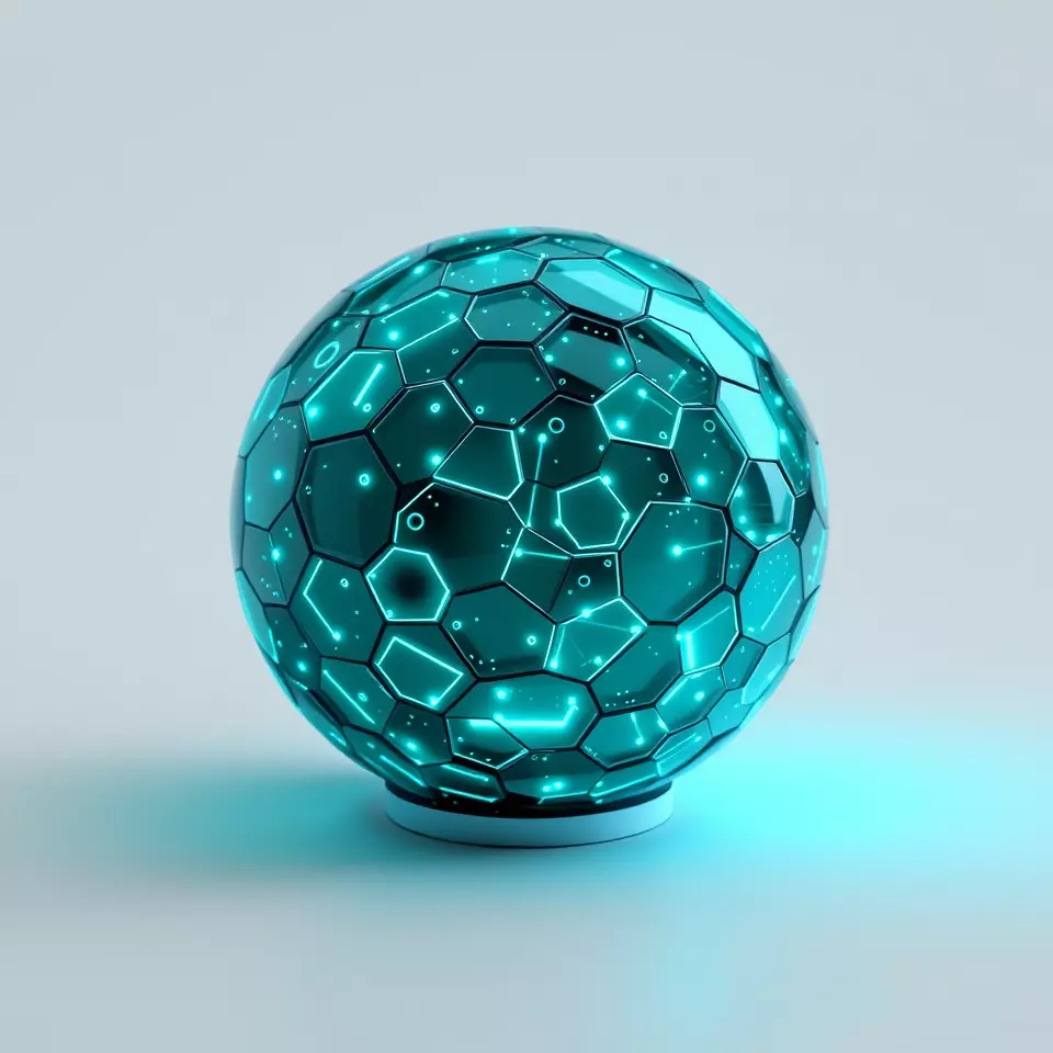 Futuristic Geometric Sphere Model Pack with Neon Glow Low-poly 3D model_3