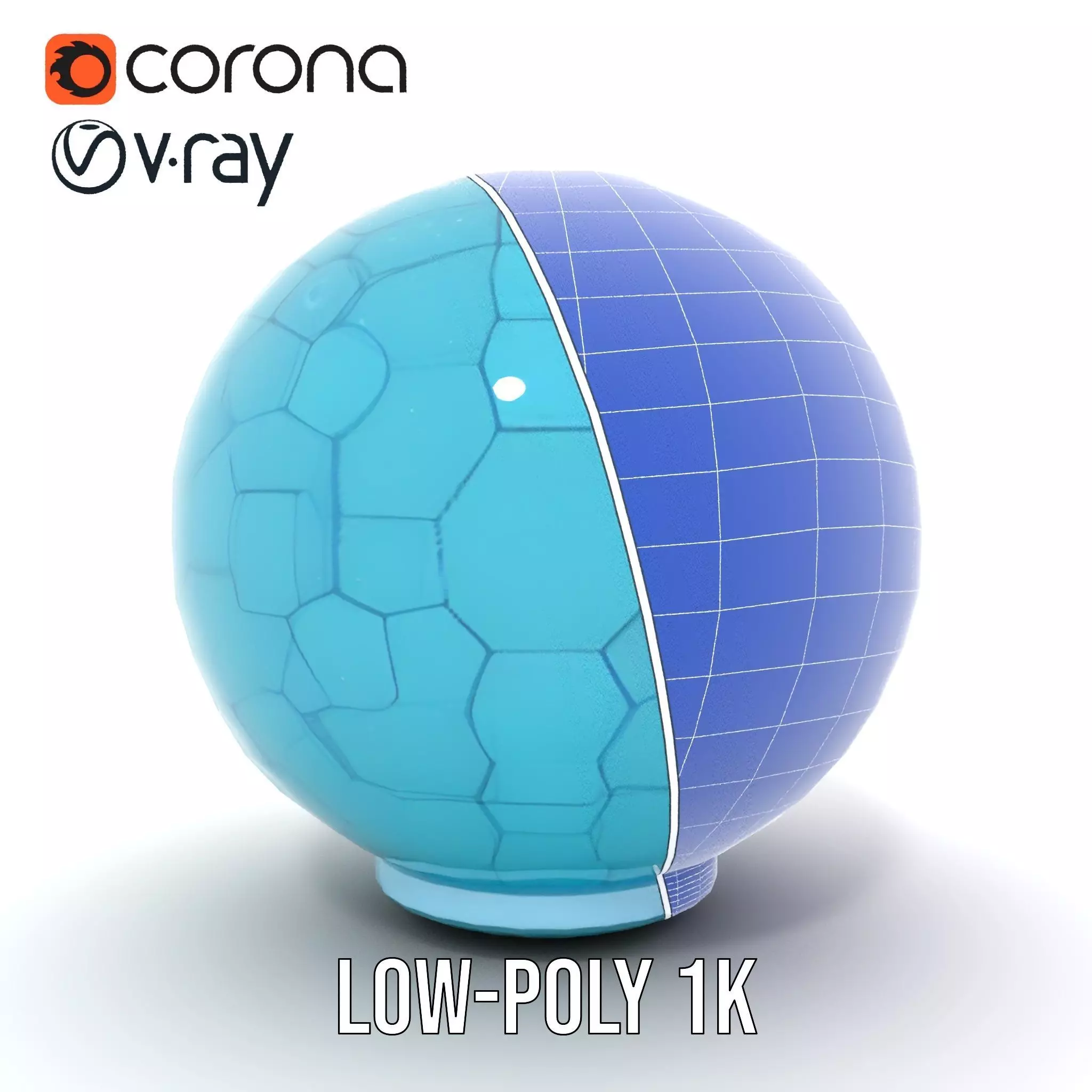 Futuristic Geometric Sphere Model Pack with Neon Glow Low-poly 3D model_31