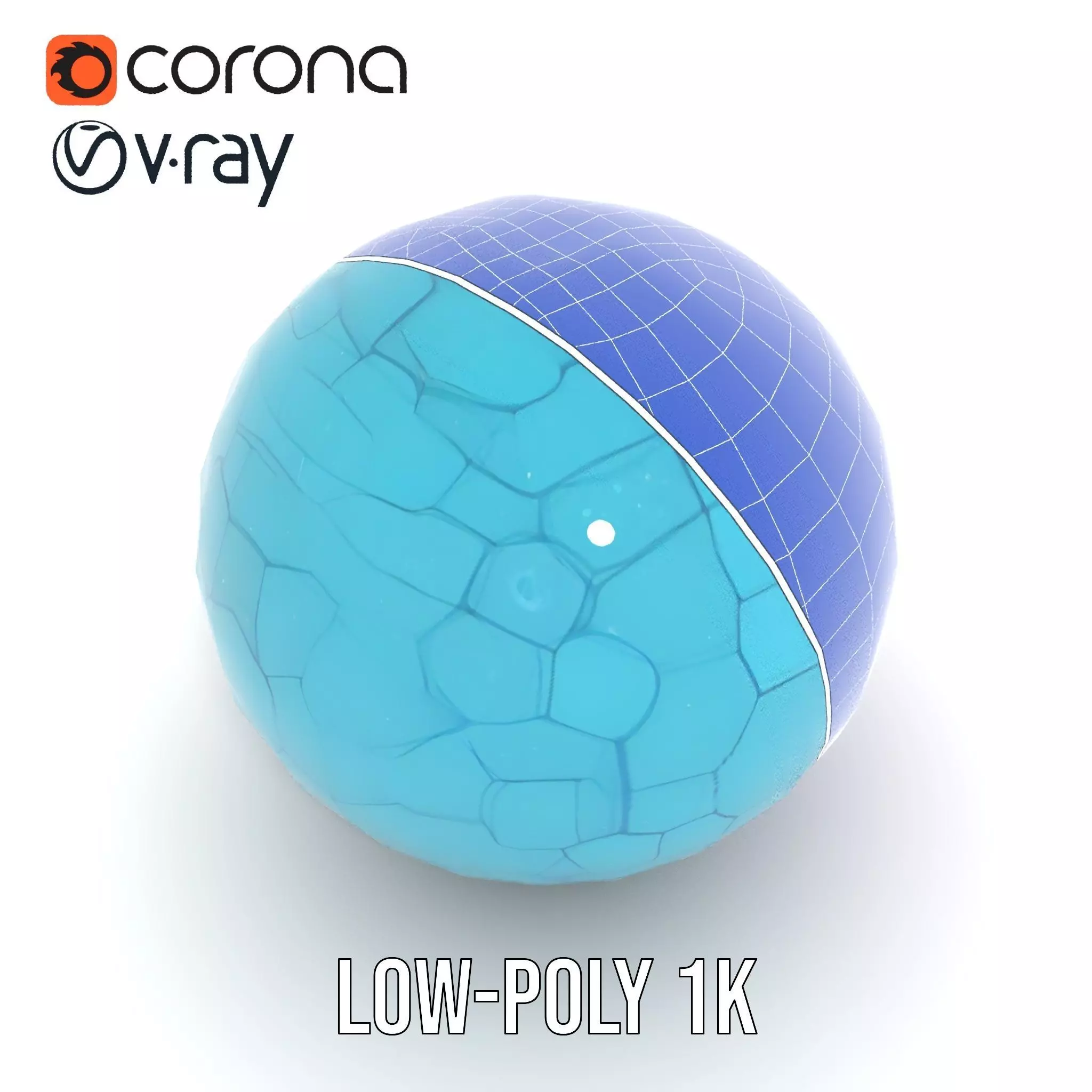 Futuristic Geometric Sphere Model Pack with Neon Glow Low-poly 3D model_29