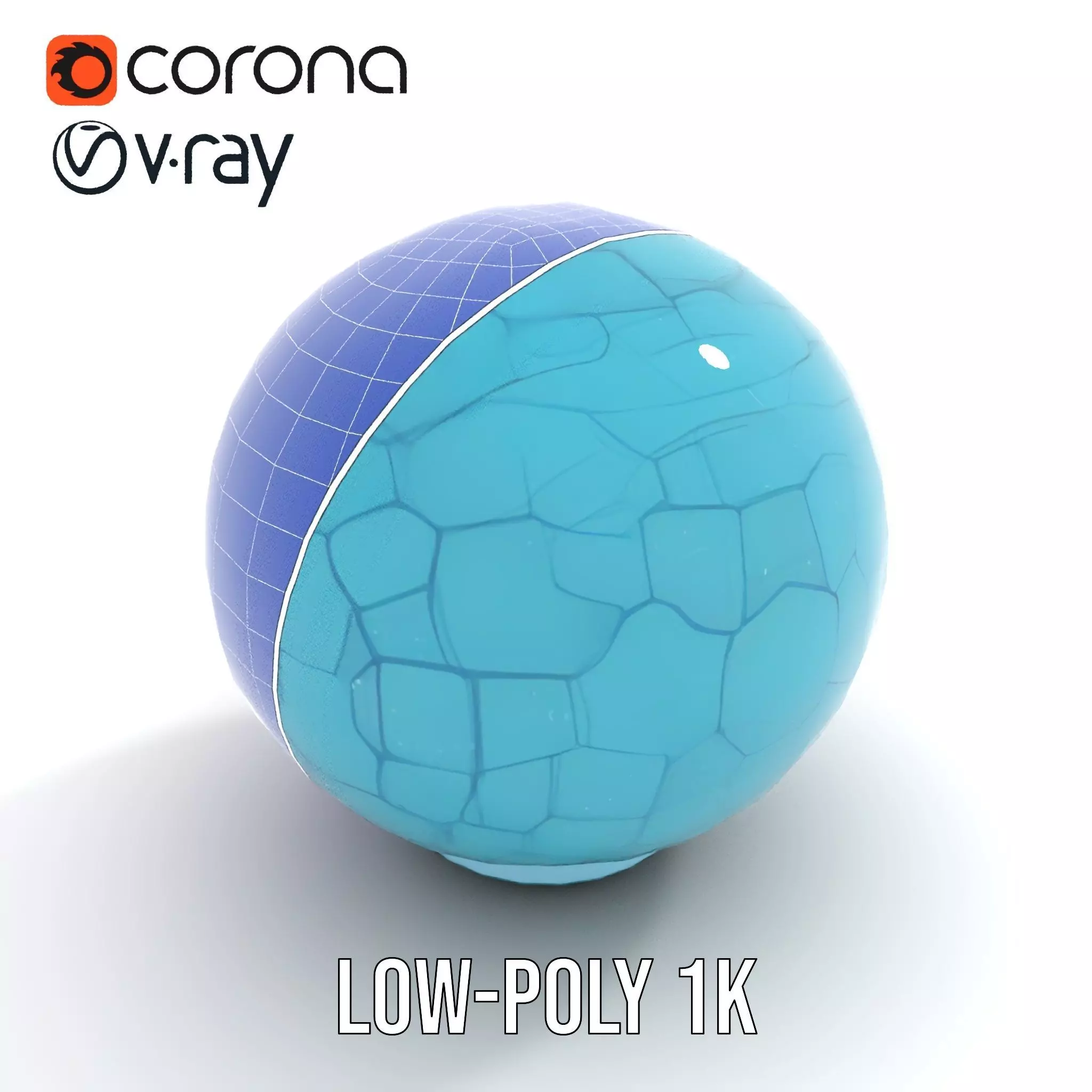 Futuristic Geometric Sphere Model Pack with Neon Glow Low-poly 3D model_15