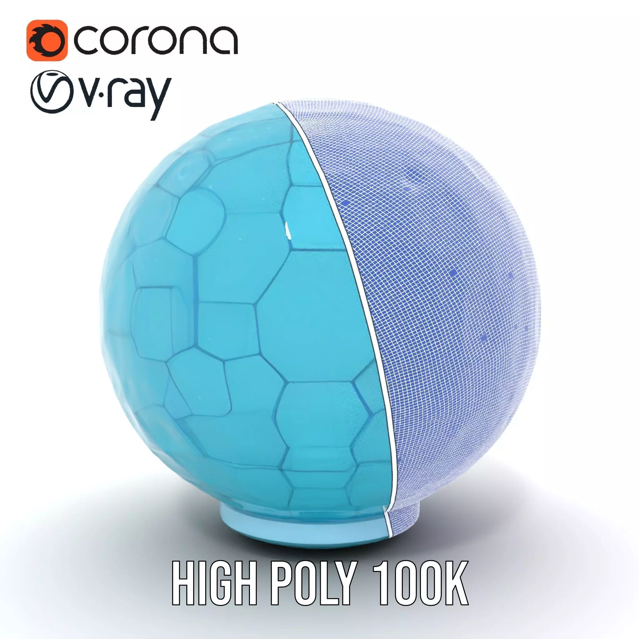 Futuristic Geometric Sphere Model Pack with Neon Glow Low-poly 3D model_32