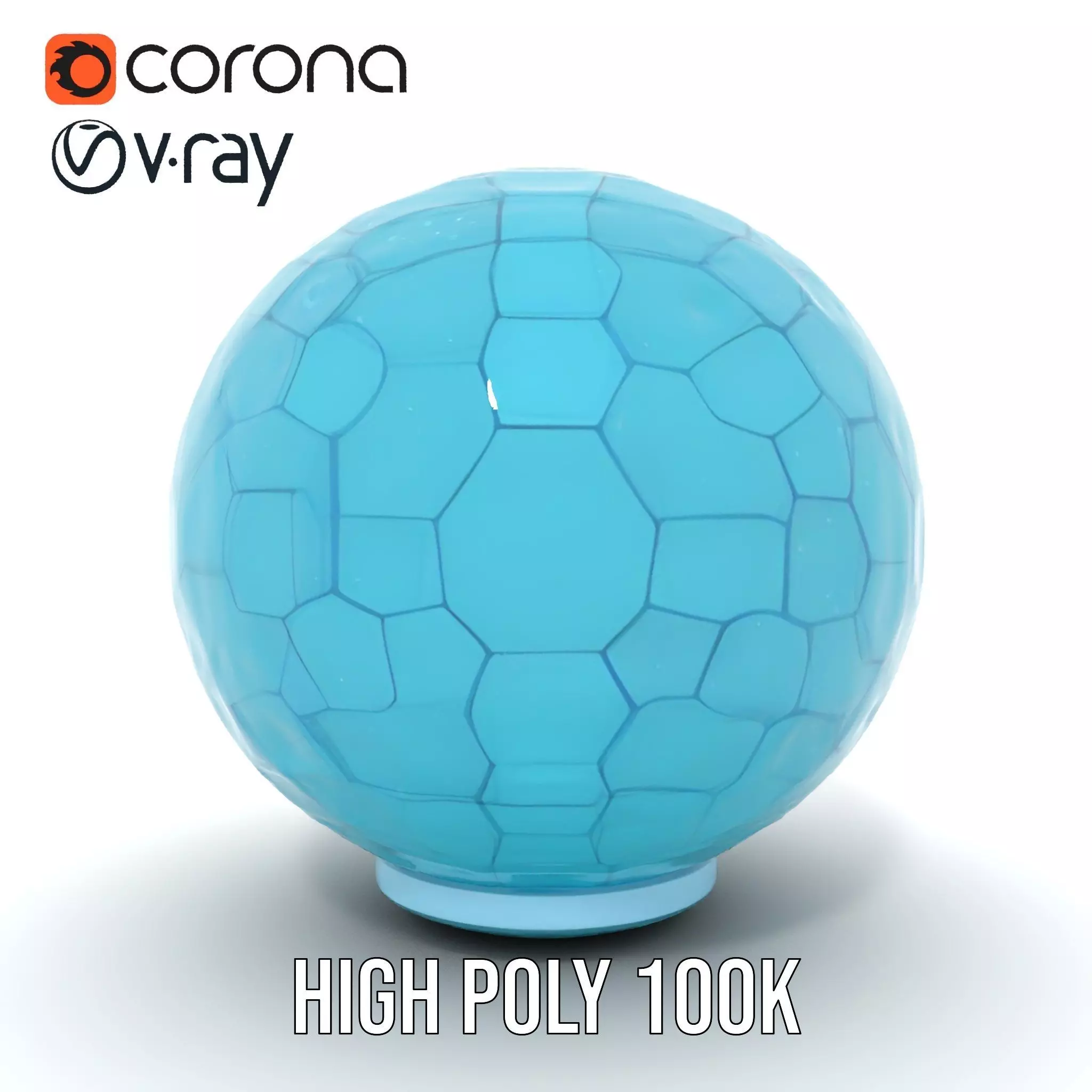 Futuristic Geometric Sphere Model Pack with Neon Glow Low-poly 3D model_24