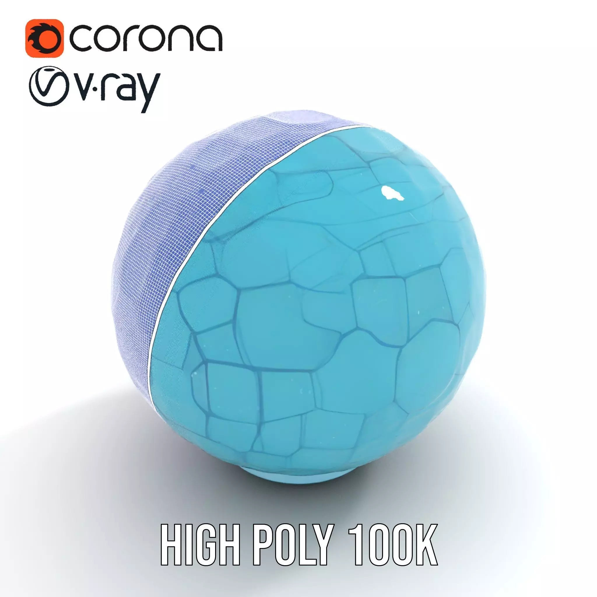 Futuristic Geometric Sphere Model Pack with Neon Glow Low-poly 3D model_34