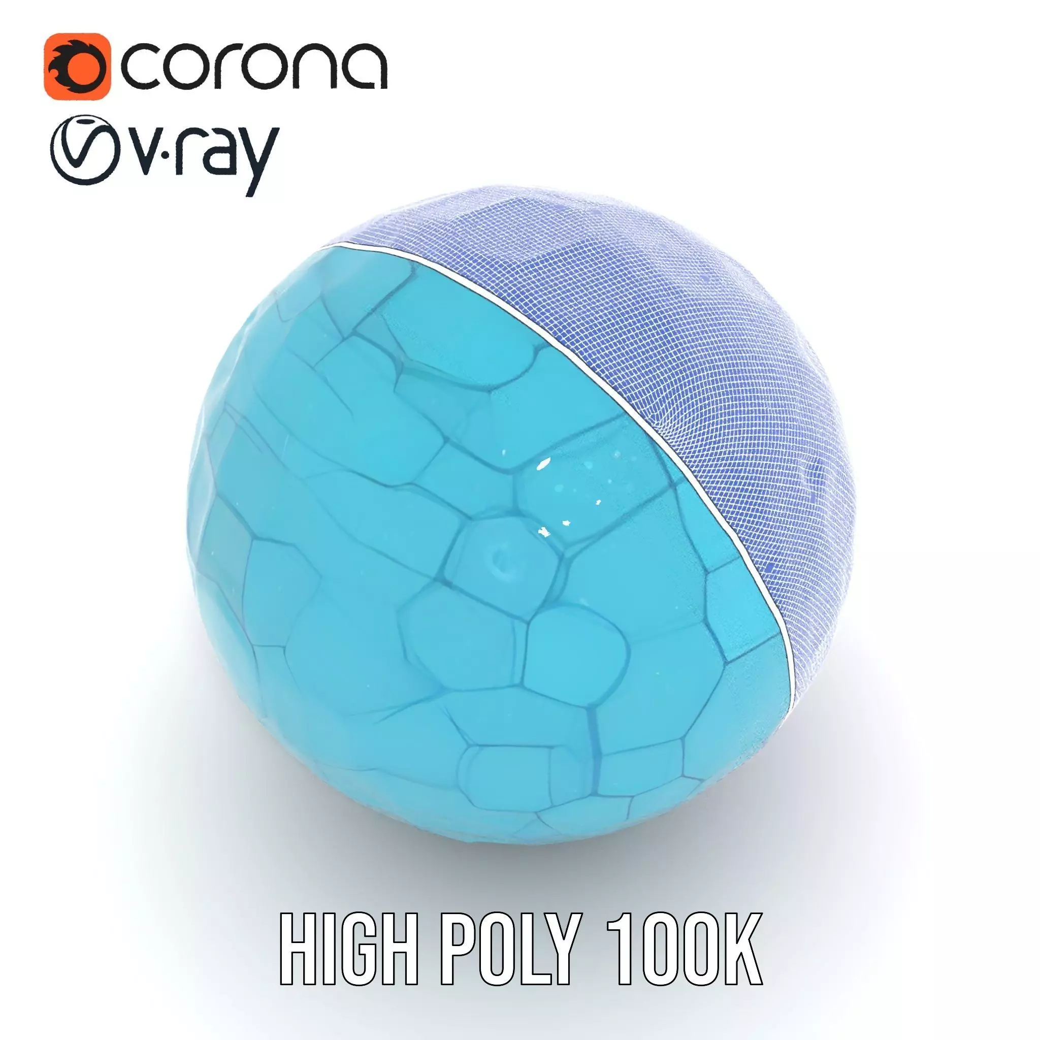 Futuristic Geometric Sphere Model Pack with Neon Glow Low-poly 3D model_35