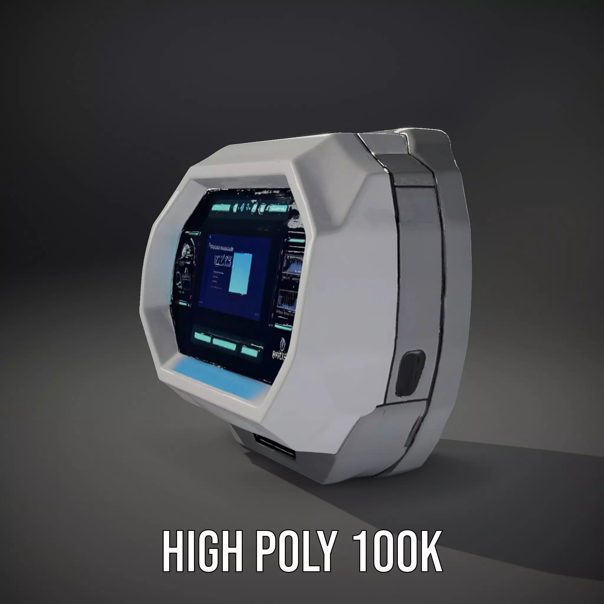 Futuristic Control Panel model pack with interactive display Low-poly 3D model_9