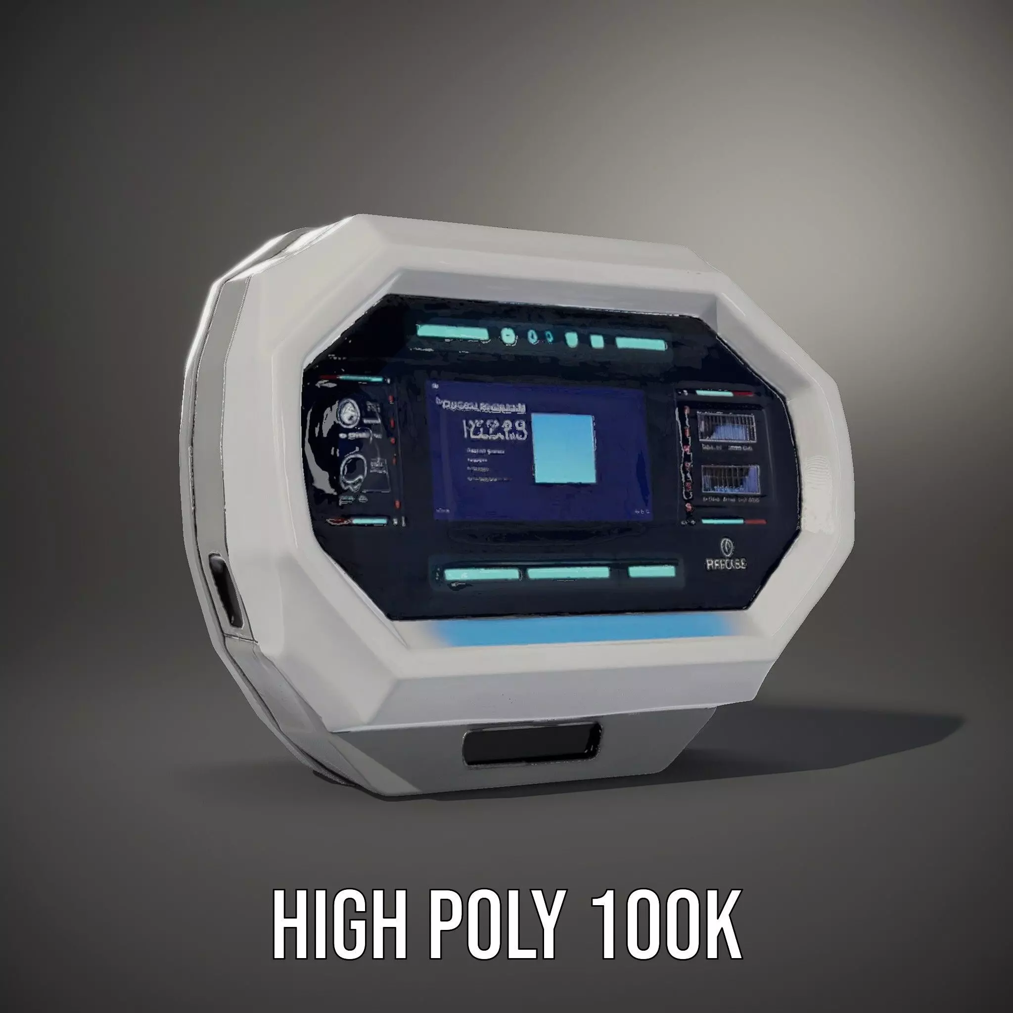 Futuristic Control Panel model pack with interactive display Low-poly 3D model_11