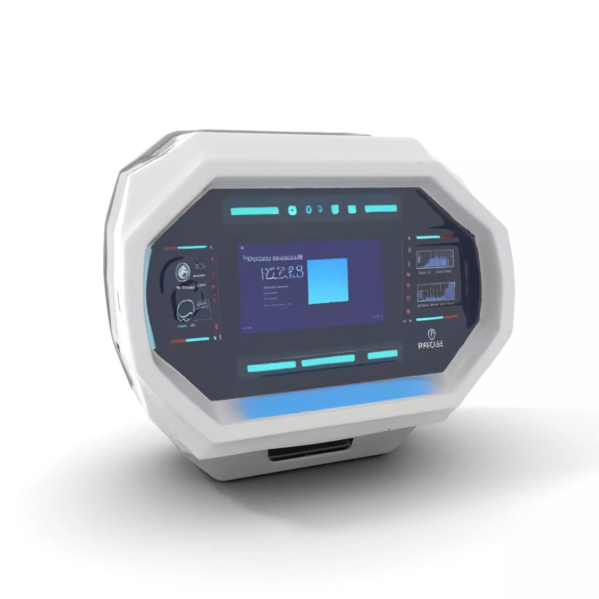 Futuristic Control Panel model pack with interactive display Low-poly 3D model_0