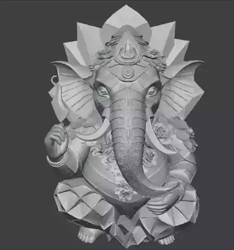 Bali Style Low Poly Lord Ganesha 