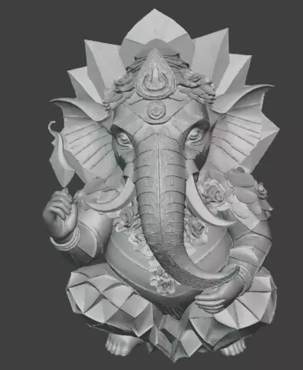 Bali Style Low Poly Lord Ganesha 3D print model_3