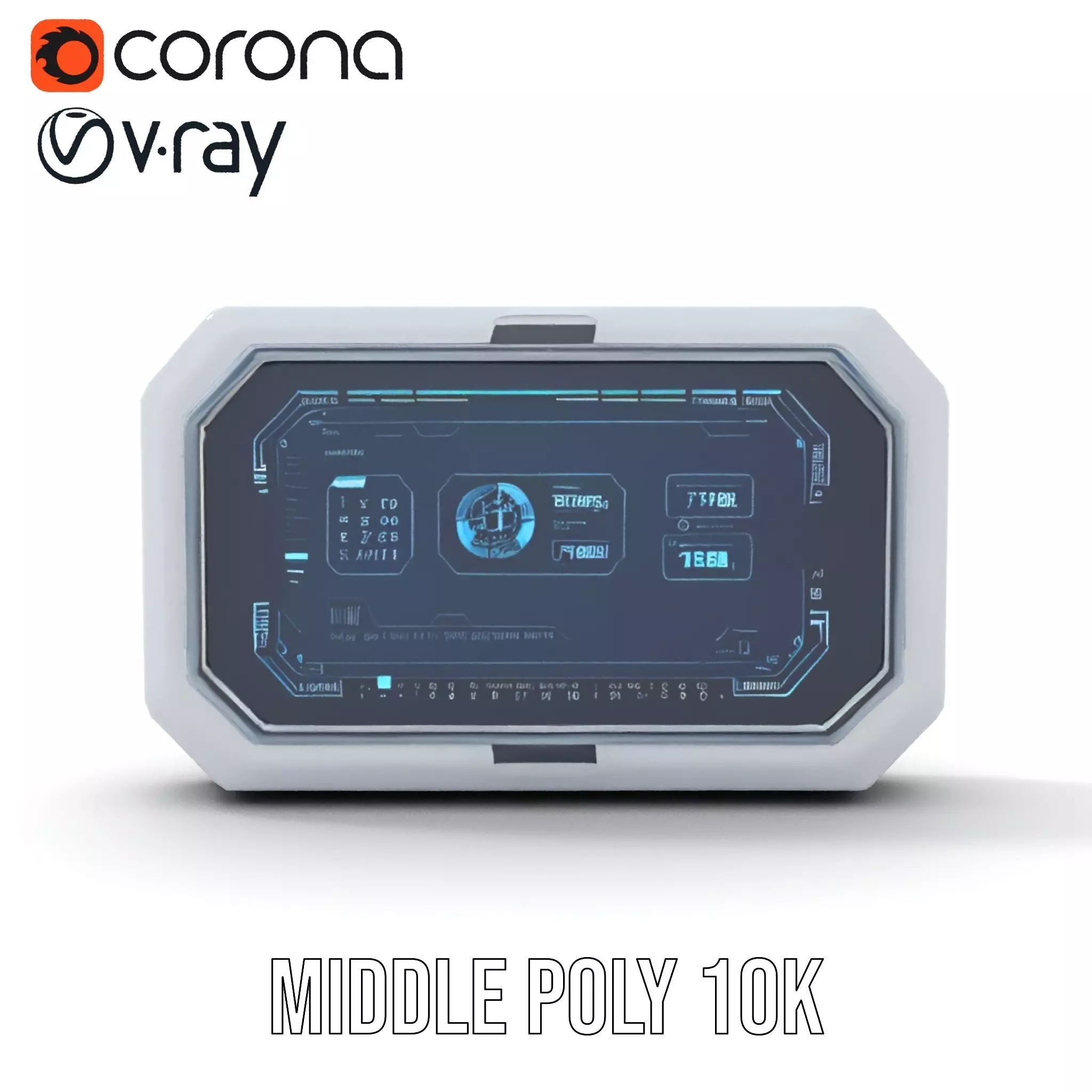 Futuristic Control Panel Display Model Pack Low-poly 3D model_16