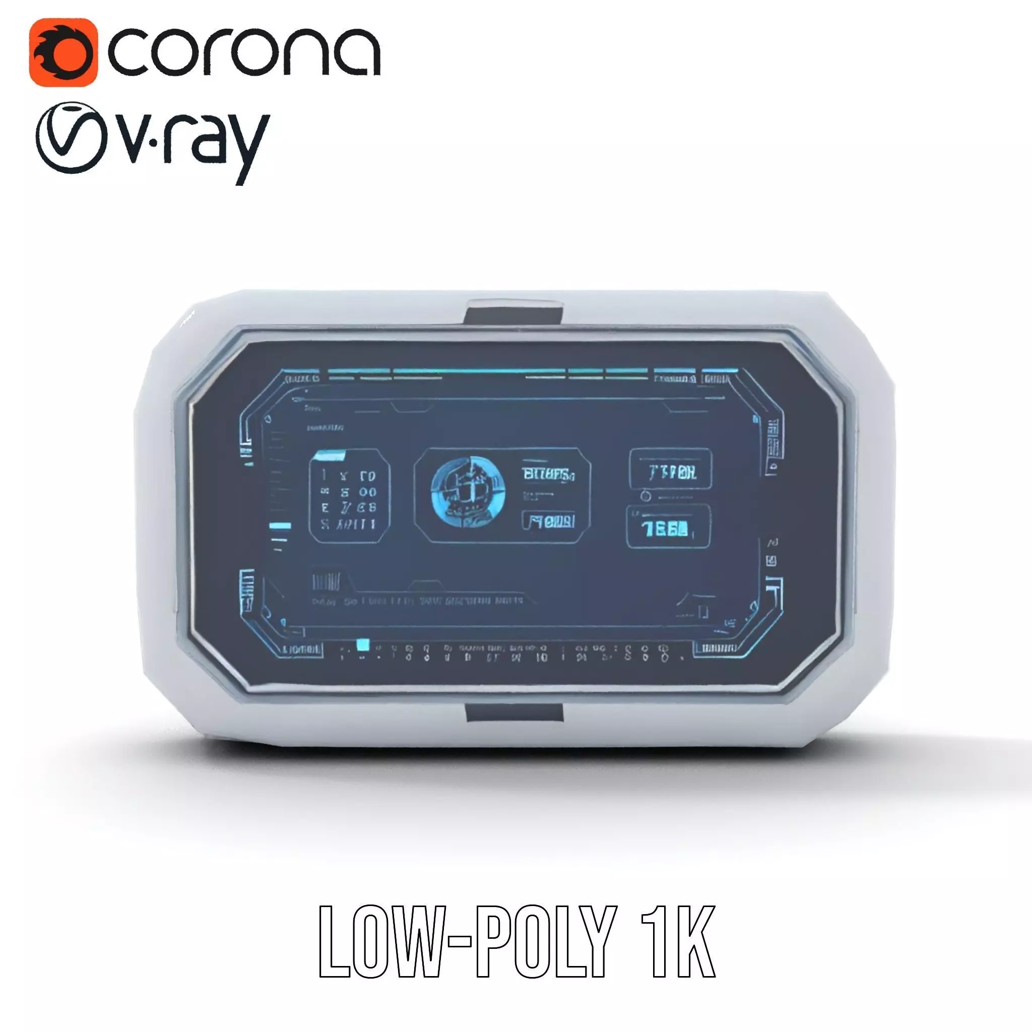 Futuristic Control Panel Display Model Pack Low-poly 3D model_20