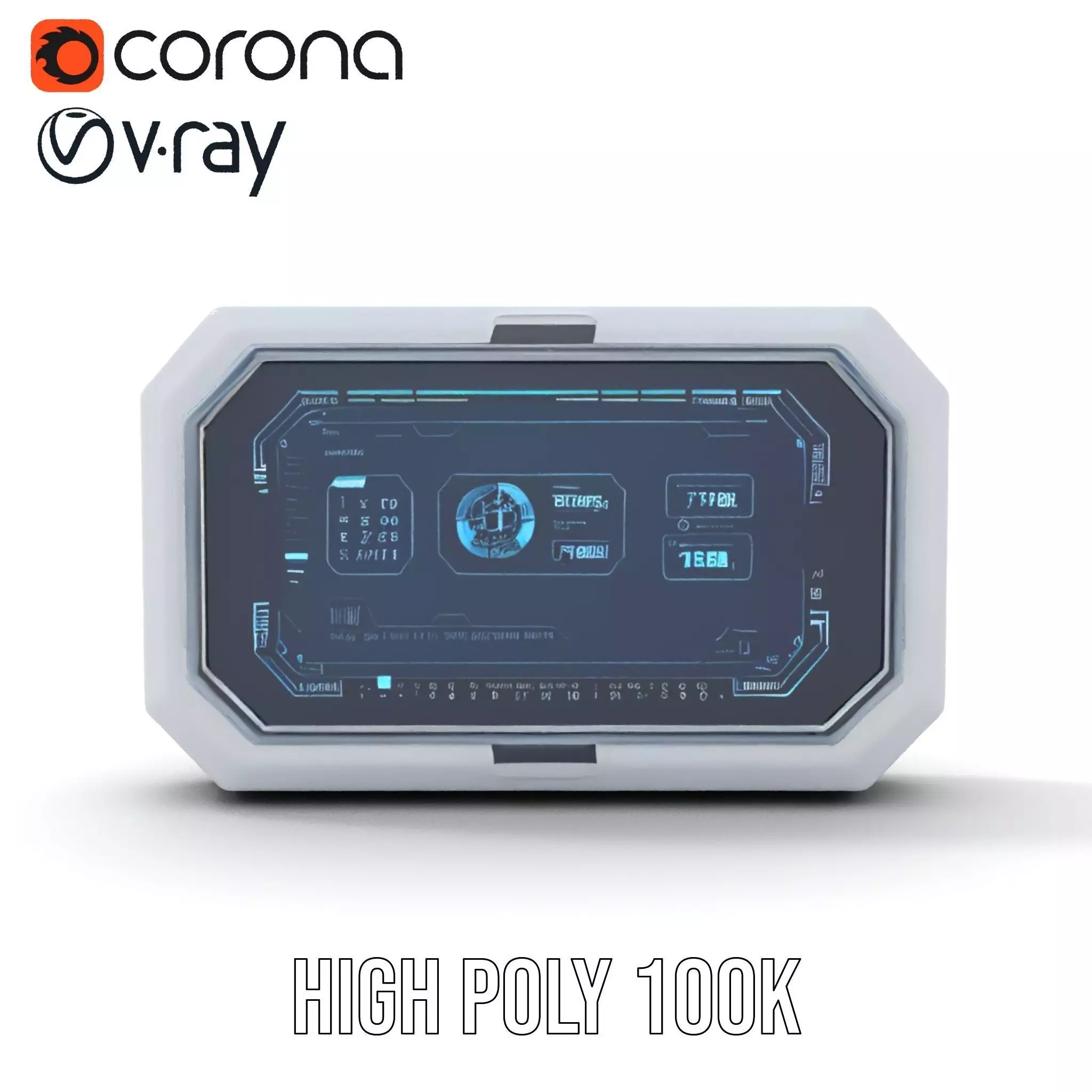 Futuristic Control Panel Display Model Pack Low-poly 3D model_33