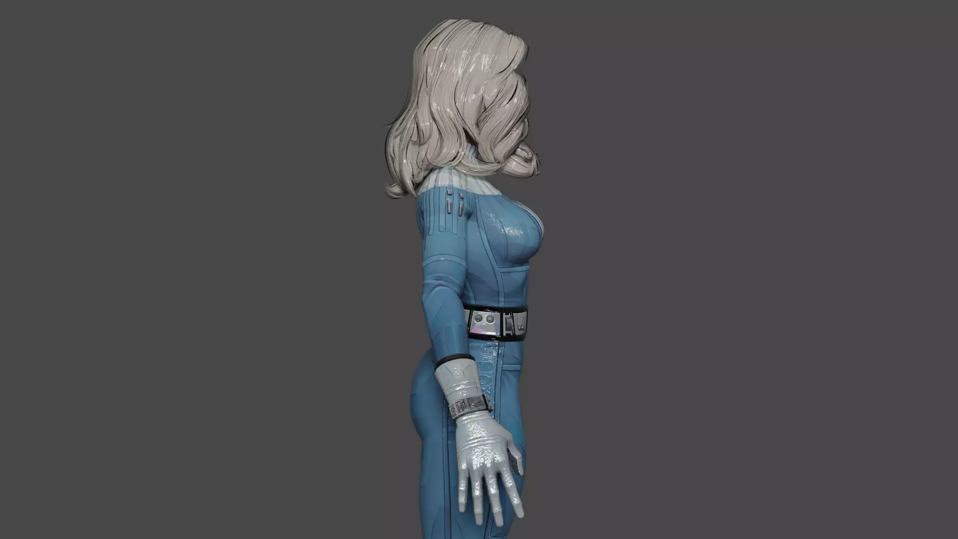 Invisible Woman Low-poly 3D model_3
