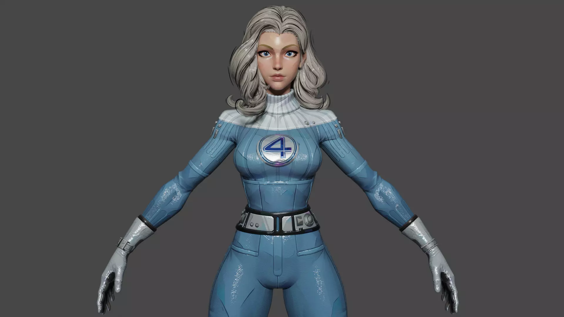 Invisible Woman Low-poly 3D model_1