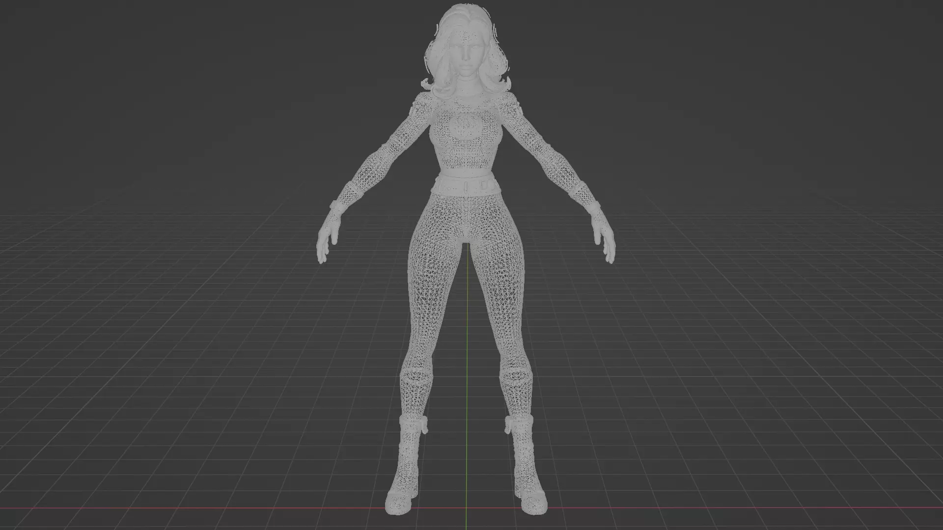 Invisible Woman Low-poly 3D model_6