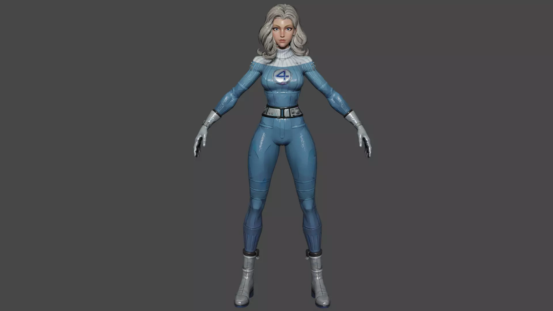 Invisible Woman Low-poly 3D model_0