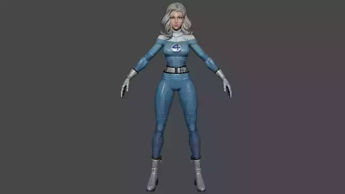 Invisible Woman Low-poly 3D model