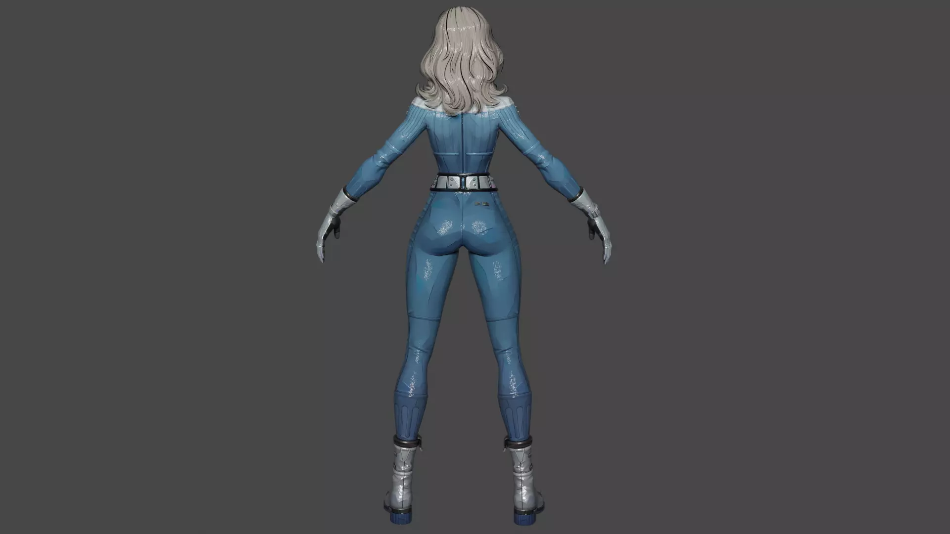 Invisible Woman Low-poly 3D model_4