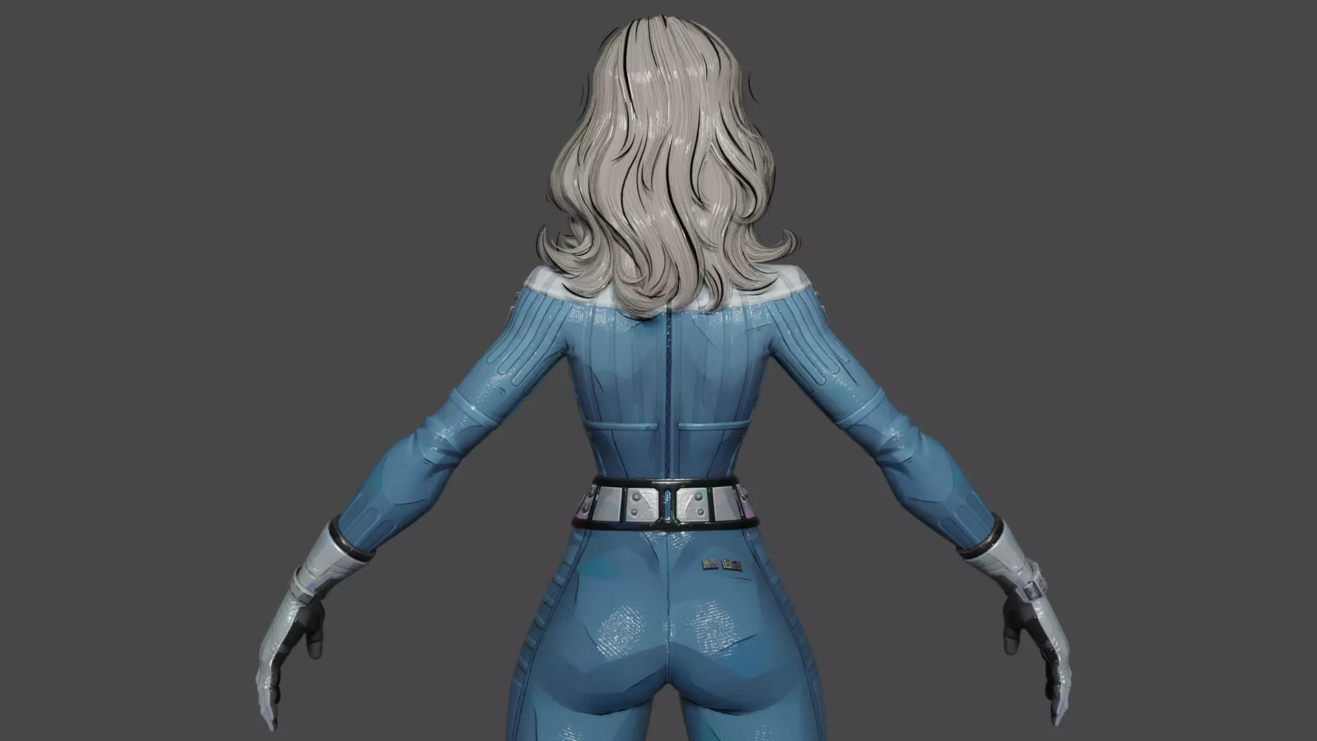 Invisible Woman Low-poly 3D model_5