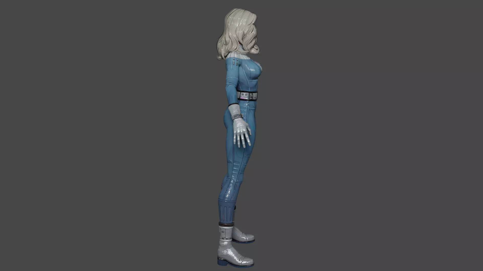 Invisible Woman Low-poly 3D model_2