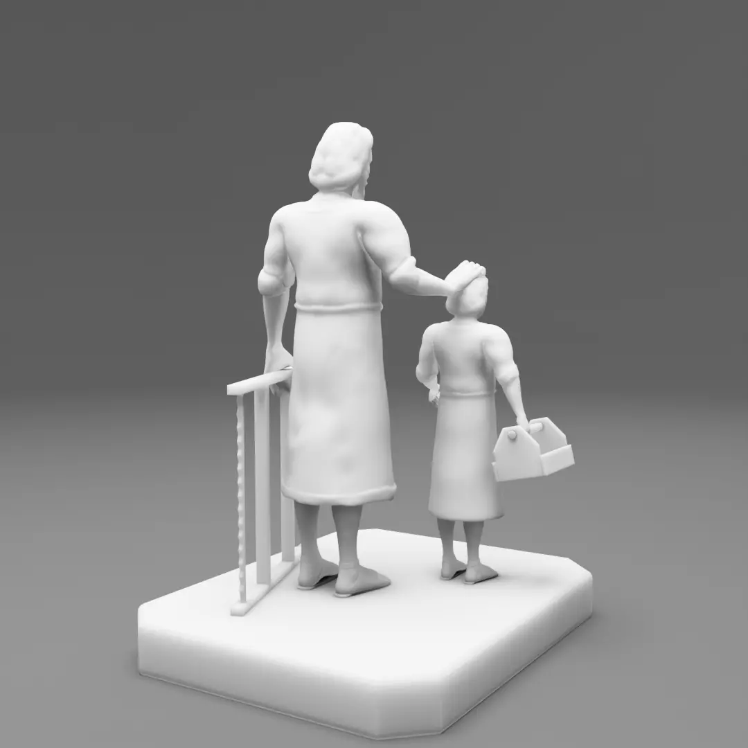 Saint Joseph and Child Jesus 3D print model_2