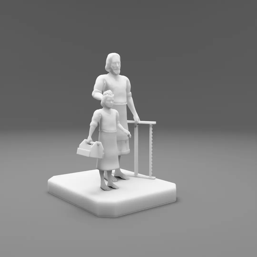 Saint Joseph and Child Jesus 3D print model_3
