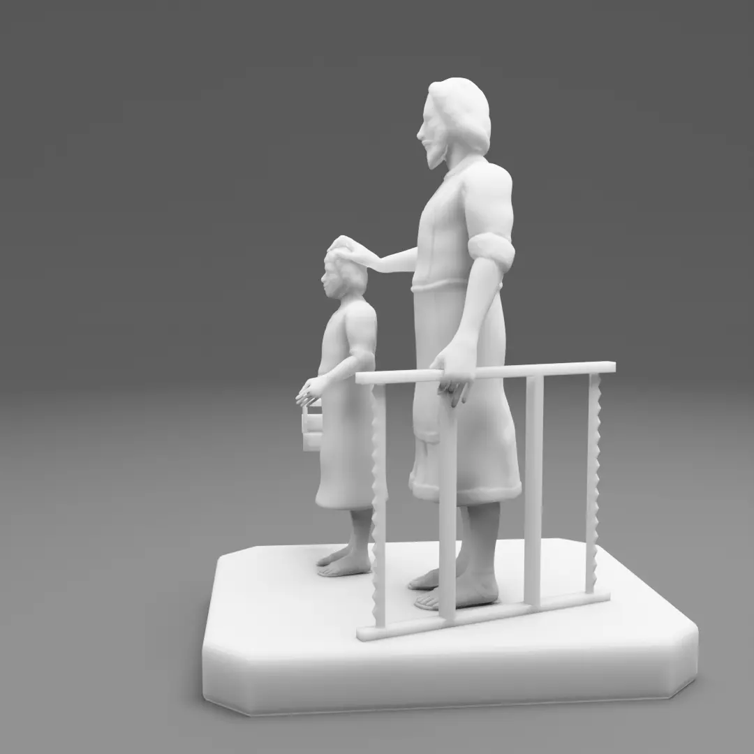 Saint Joseph and Child Jesus 3D print model_1