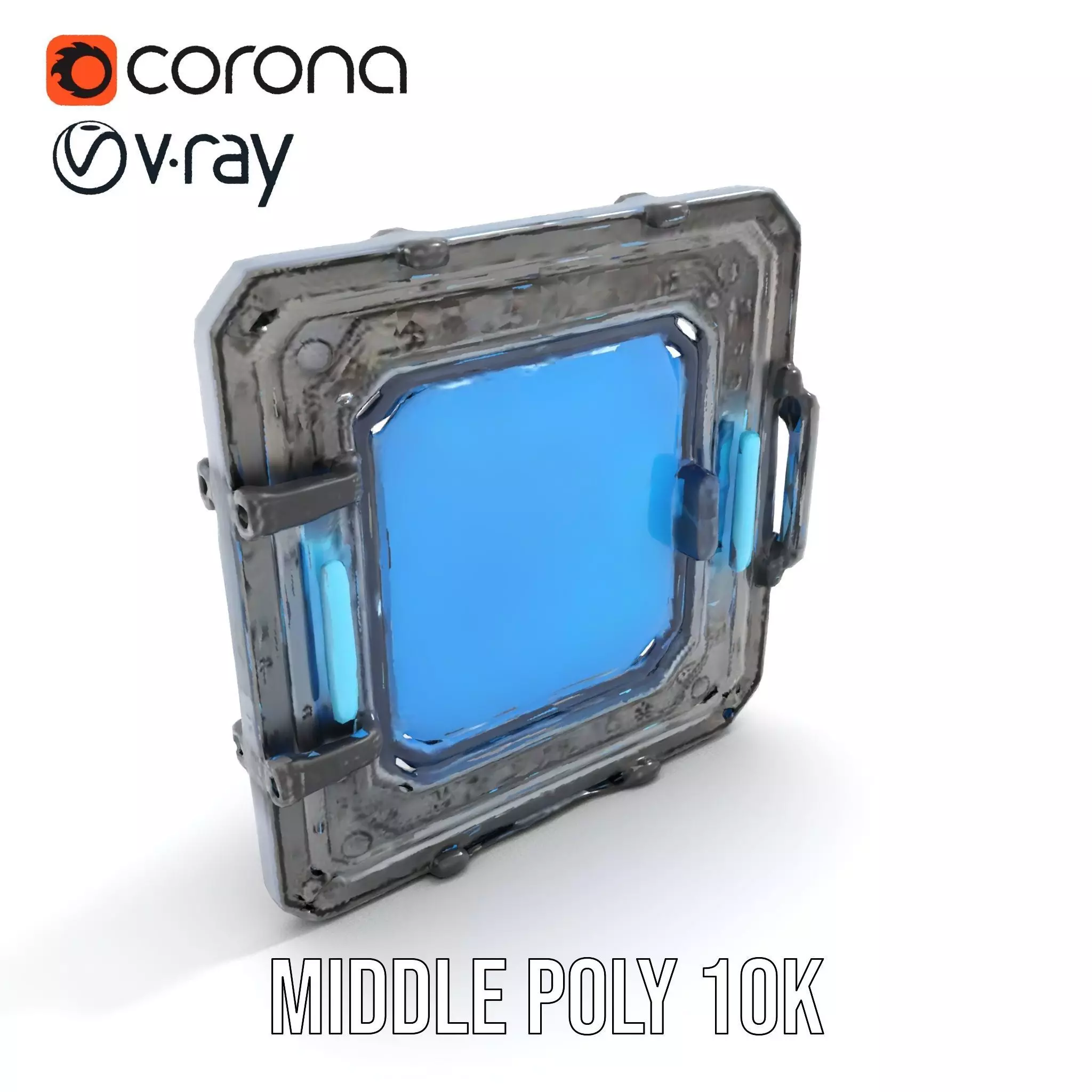Futuristic SciFi Door Model Pack with Blue Glow Low-poly 3D model_11
