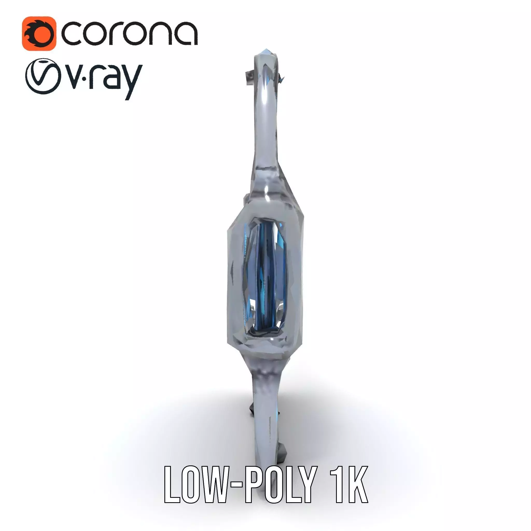 Futuristic SciFi Door Model Pack with Blue Glow Low-poly 3D model_12