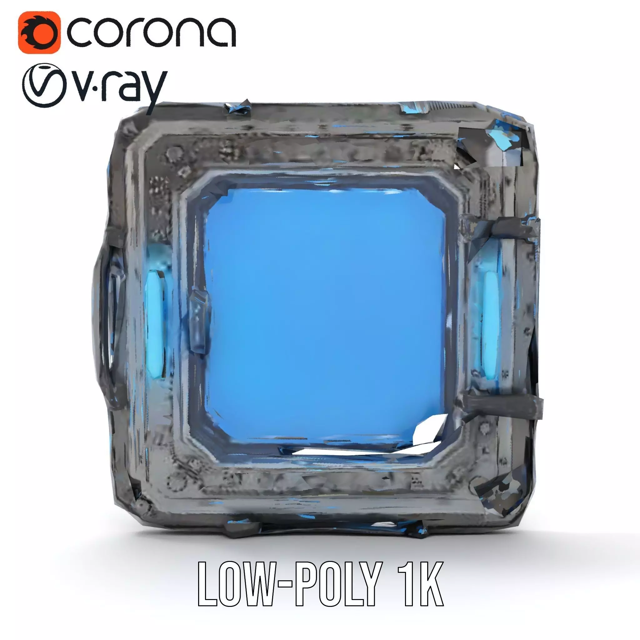 Futuristic SciFi Door Model Pack with Blue Glow Low-poly 3D model_20