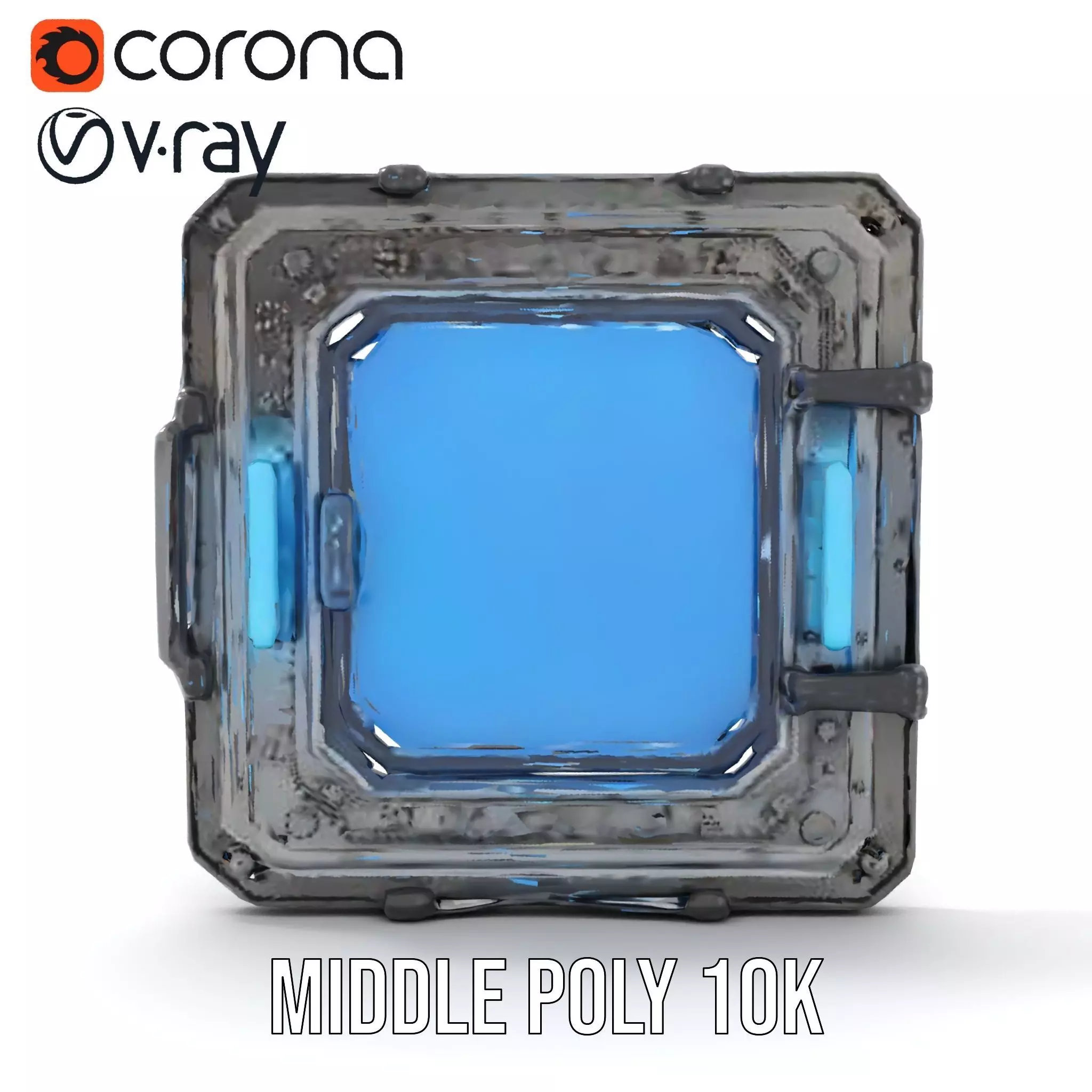 Futuristic SciFi Door Model Pack with Blue Glow Low-poly 3D model_16