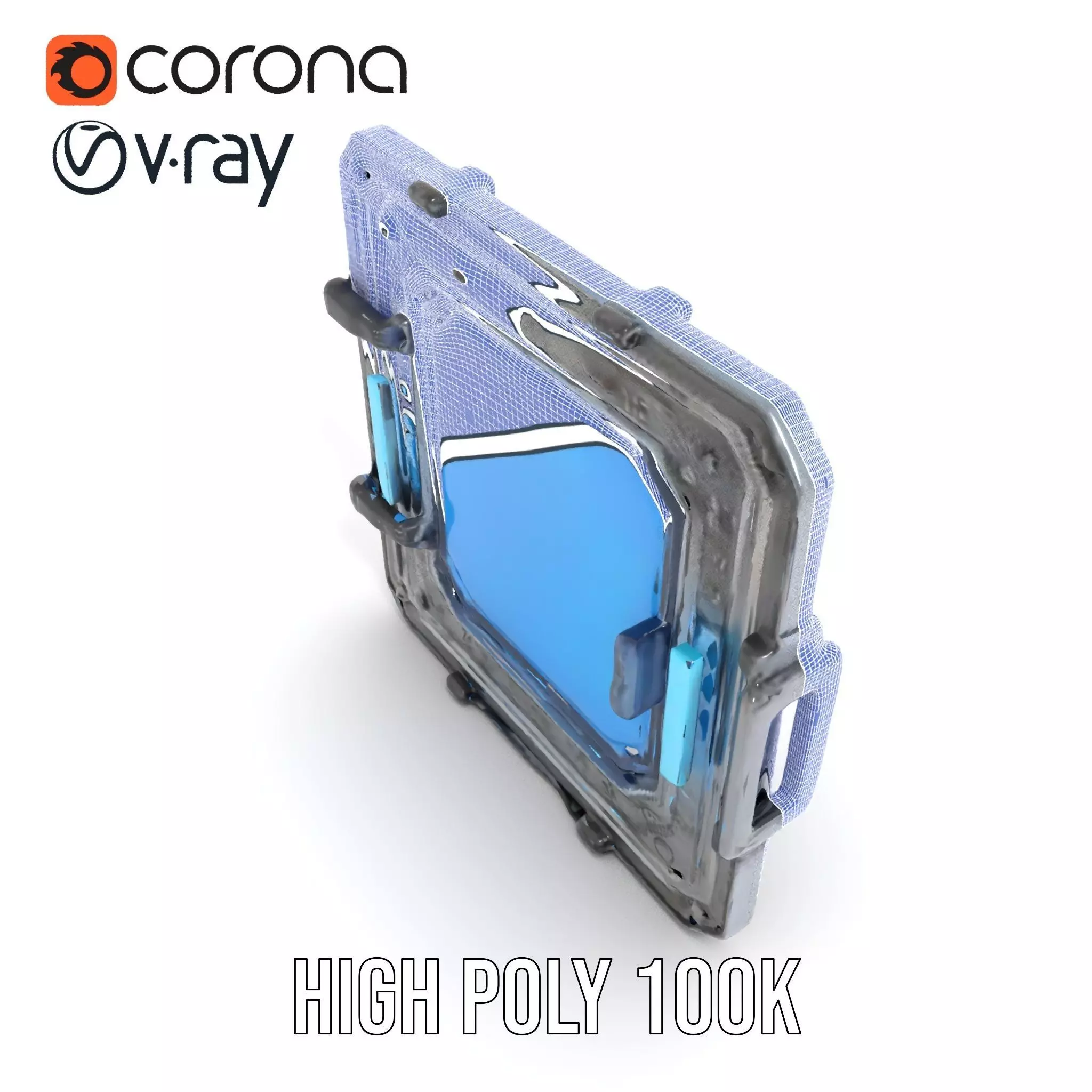 Futuristic SciFi Door Model Pack with Blue Glow Low-poly 3D model_33