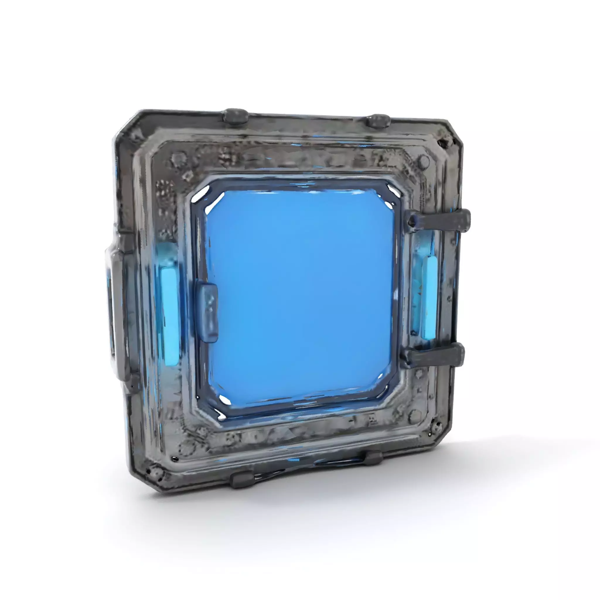 Futuristic SciFi Door Model Pack with Blue Glow Low-poly 3D model_0