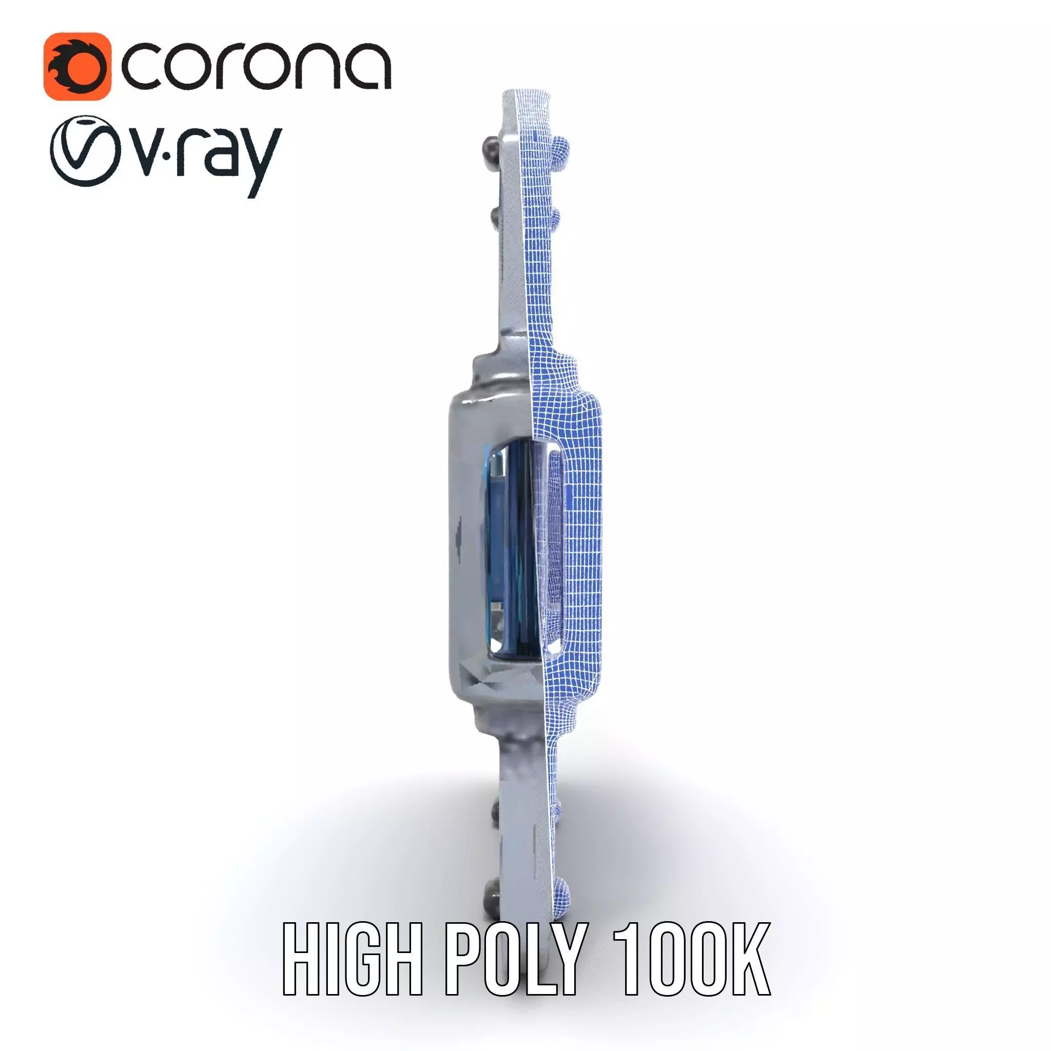 Futuristic SciFi Door Model Pack with Blue Glow Low-poly 3D model_32