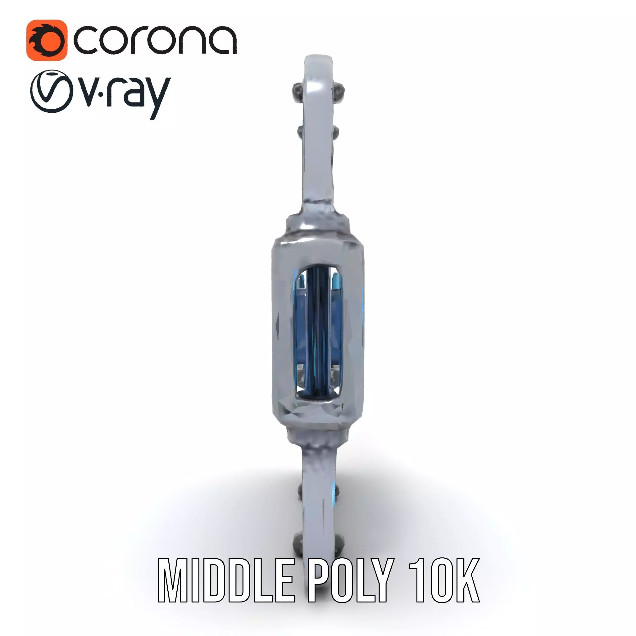 Futuristic SciFi Door Model Pack with Blue Glow Low-poly 3D model_7