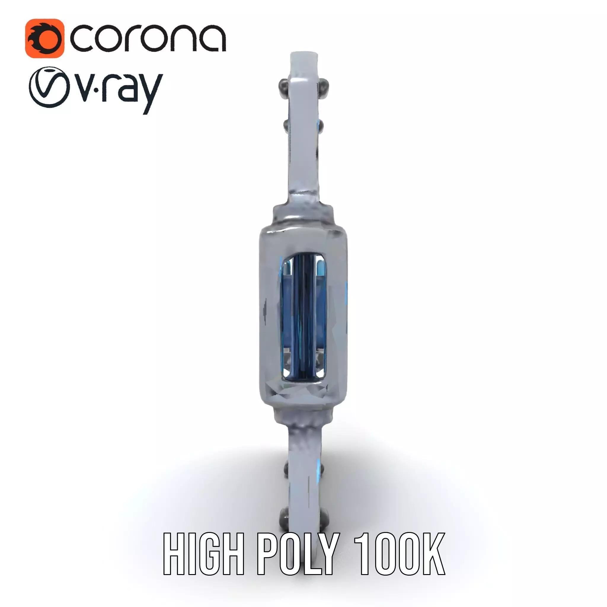 Futuristic SciFi Door Model Pack with Blue Glow Low-poly 3D model_27