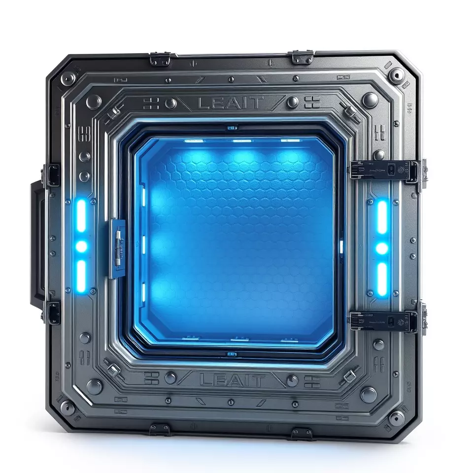 Futuristic SciFi Door Model Pack with Blue Glow Low-poly 3D model_3