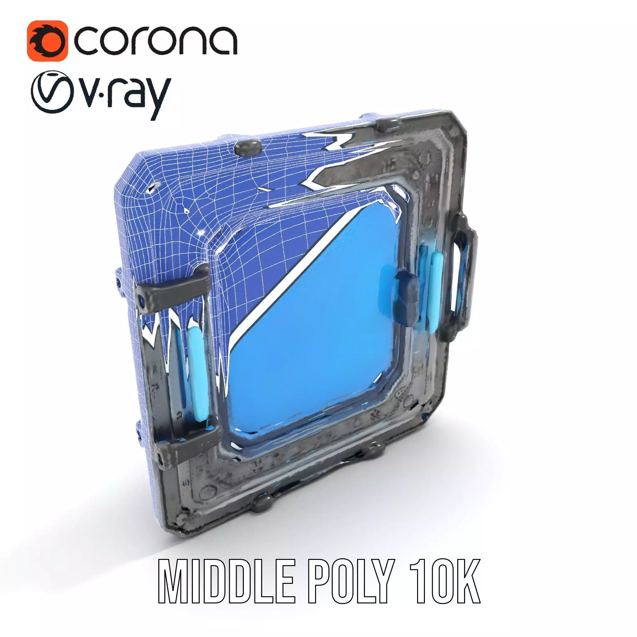 Futuristic SciFi Door Model Pack with Blue Glow Low-poly 3D model_25