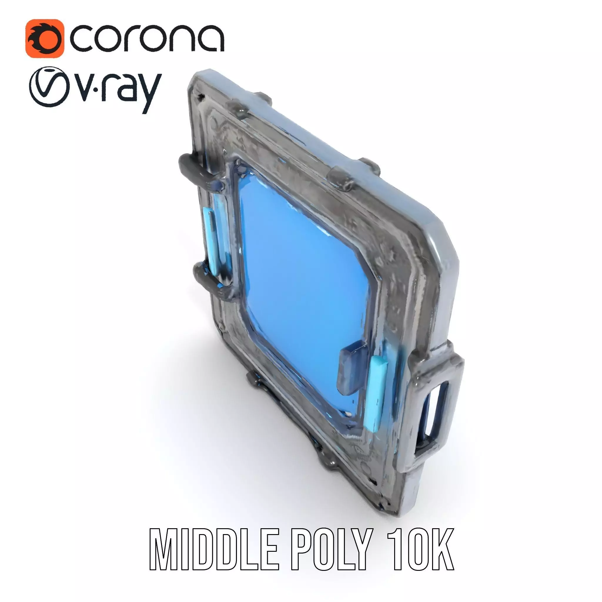 Futuristic SciFi Door Model Pack with Blue Glow Low-poly 3D model_13