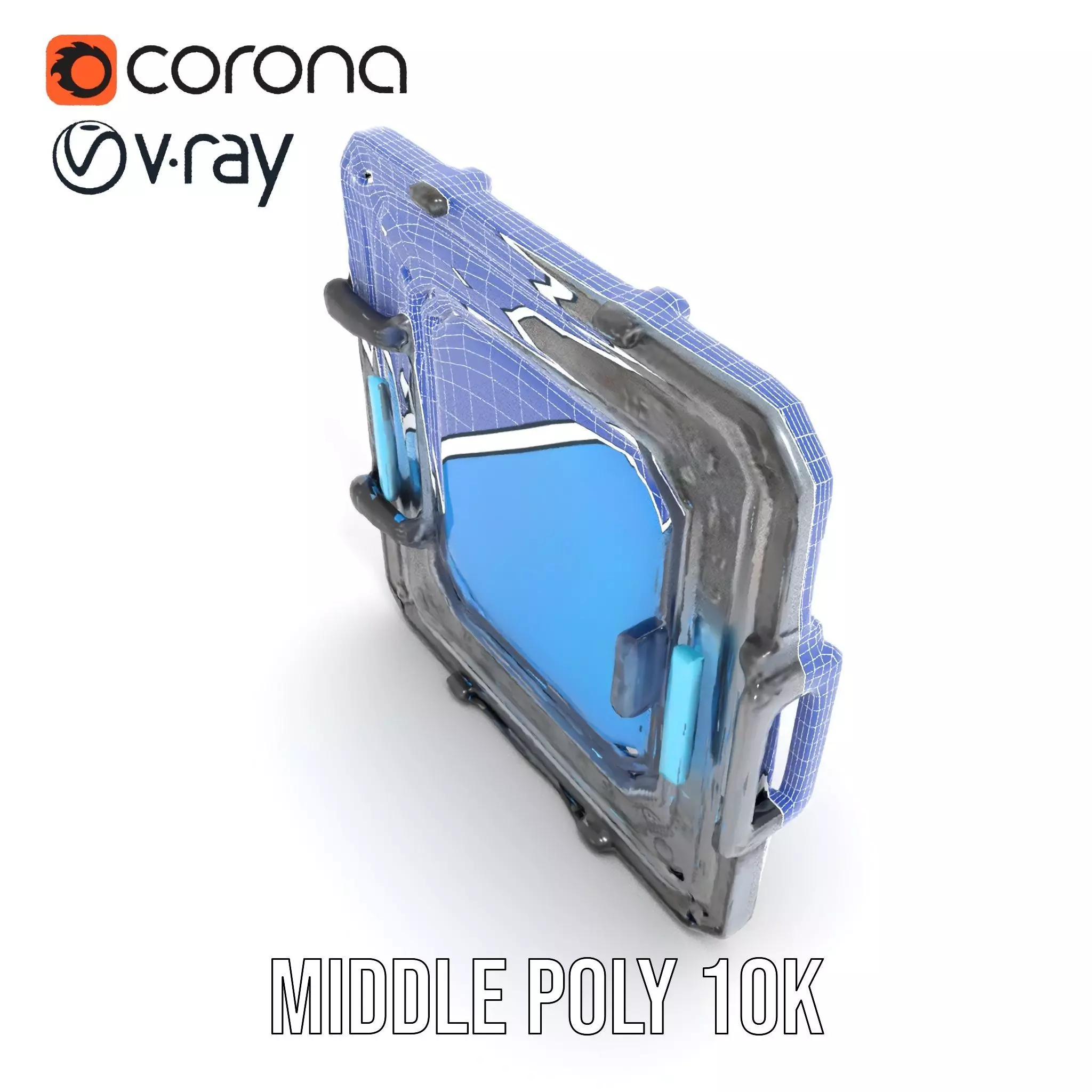 Futuristic SciFi Door Model Pack with Blue Glow Low-poly 3D model_22