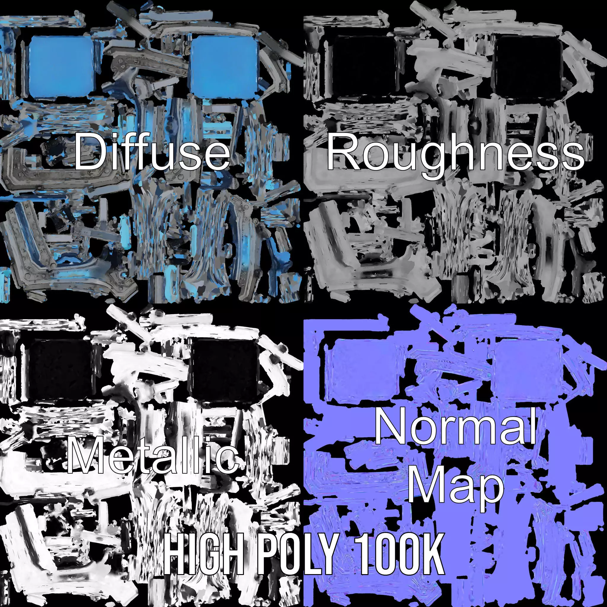 Futuristic SciFi Door Model Pack with Blue Glow Low-poly 3D model_4