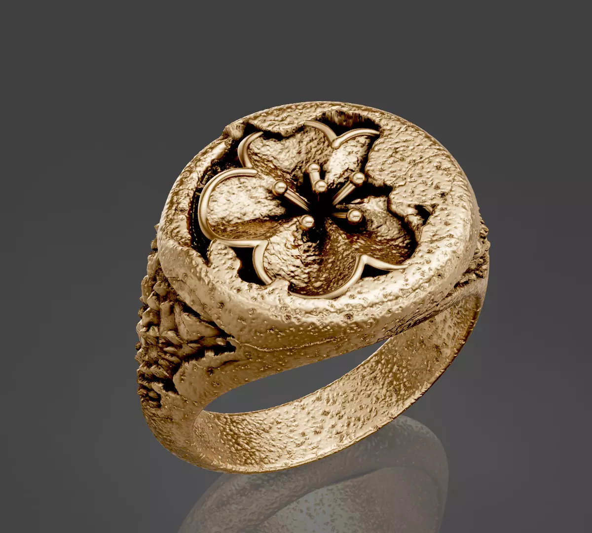 rock man ring printable gold jewelry printable 3D model 3D print model