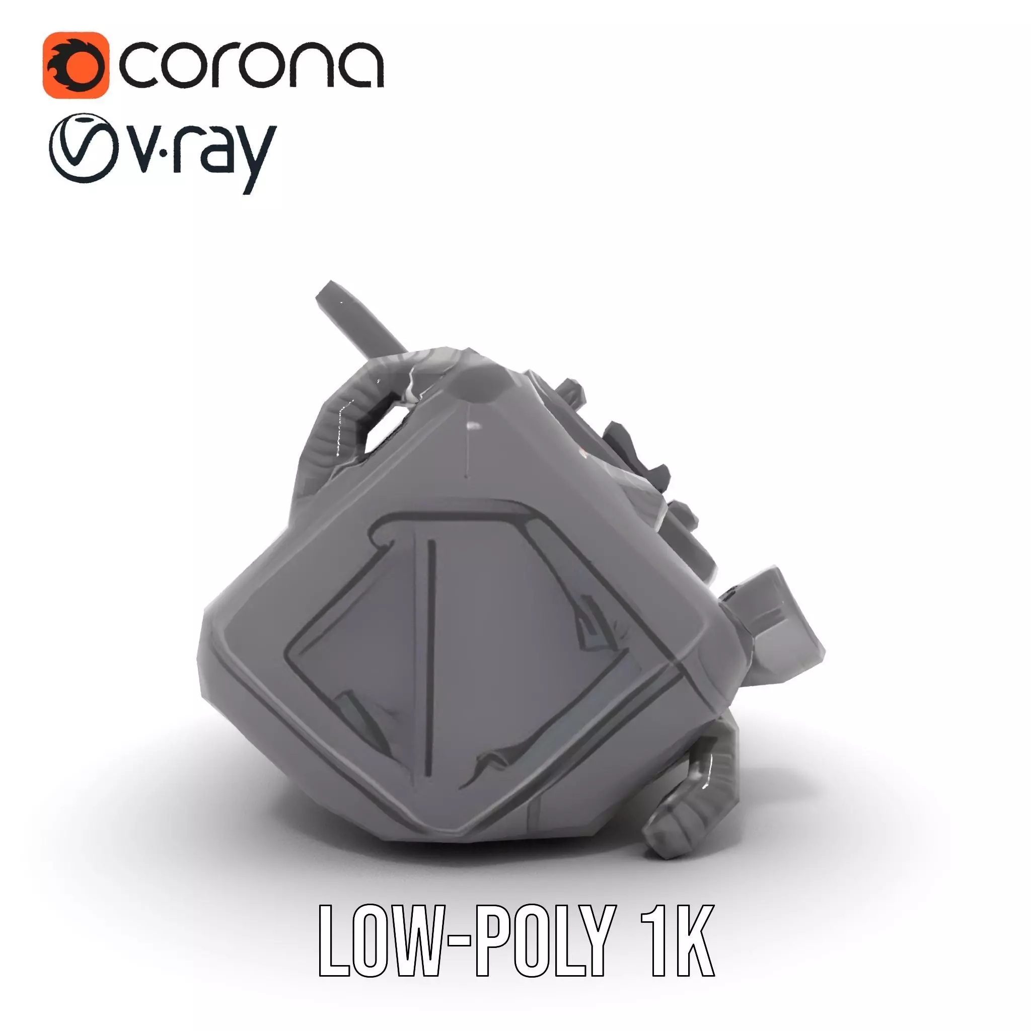 Retro Futuristic Device Model Pack Low-poly 3D model_29